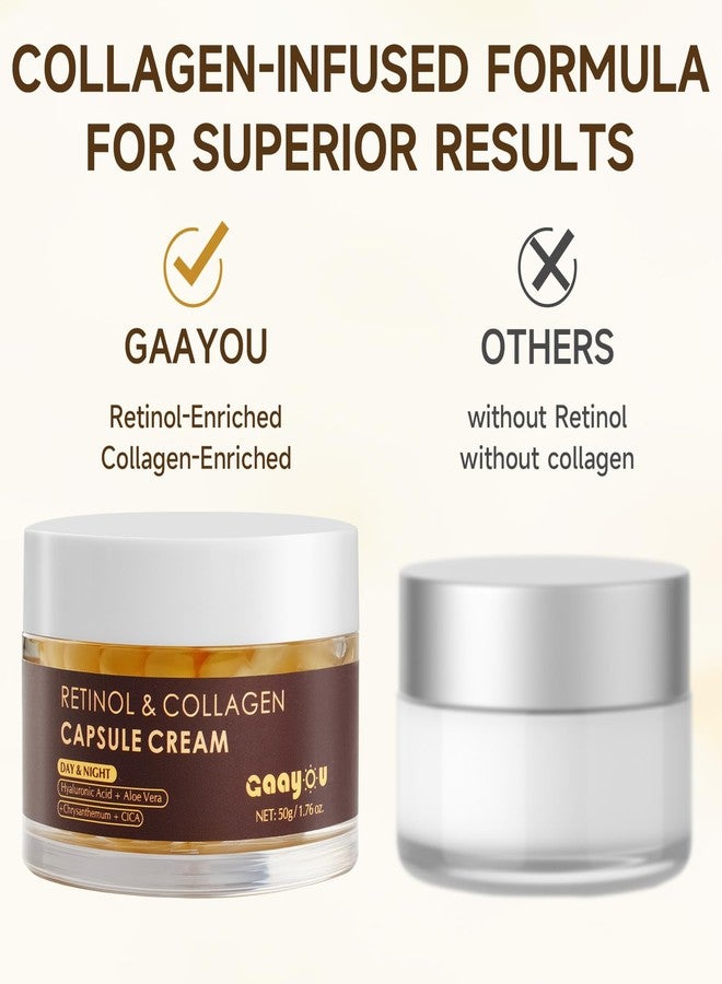 Gaayou Deep Retinol Collagen Capsule Cream - Retinol Cream for Face Anti Aging Day and Night Golden Capsule Face Moisturizer with Hyaluronic Acid for All Skin, Firming, Wrinkles - Image 5